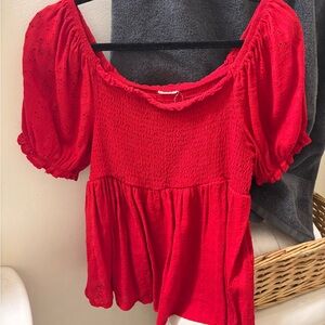 red blouse